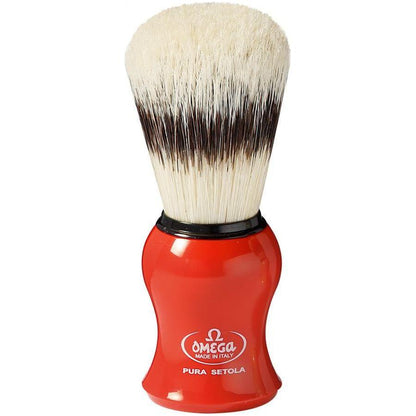 Omega Pure Bristle Shaving Brush With Stand (Assorted Colors) 