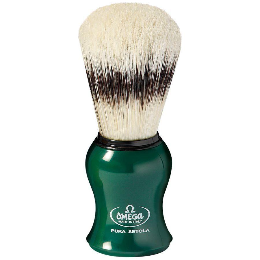 Omega Pure Bristle Shaving Brush With Stand (Assorted Colors) 