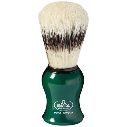 Omega Pure Bristle Shaving Brush With Stand (Assorted Colors) 