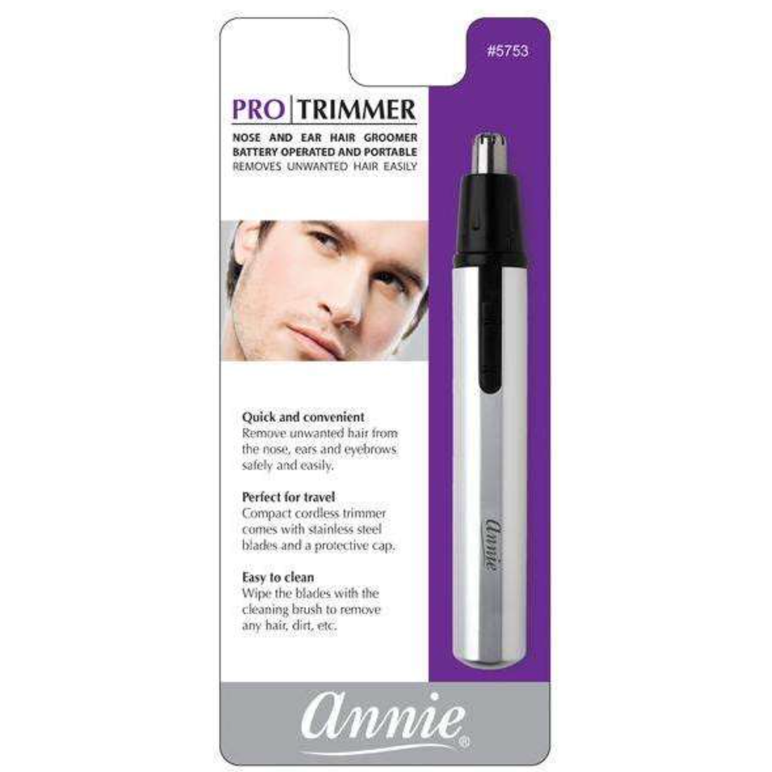 Annie Pro Trimmer Nose And Ear Hair Groomer Battery Operated 5753 by Pasteur Pharmacy