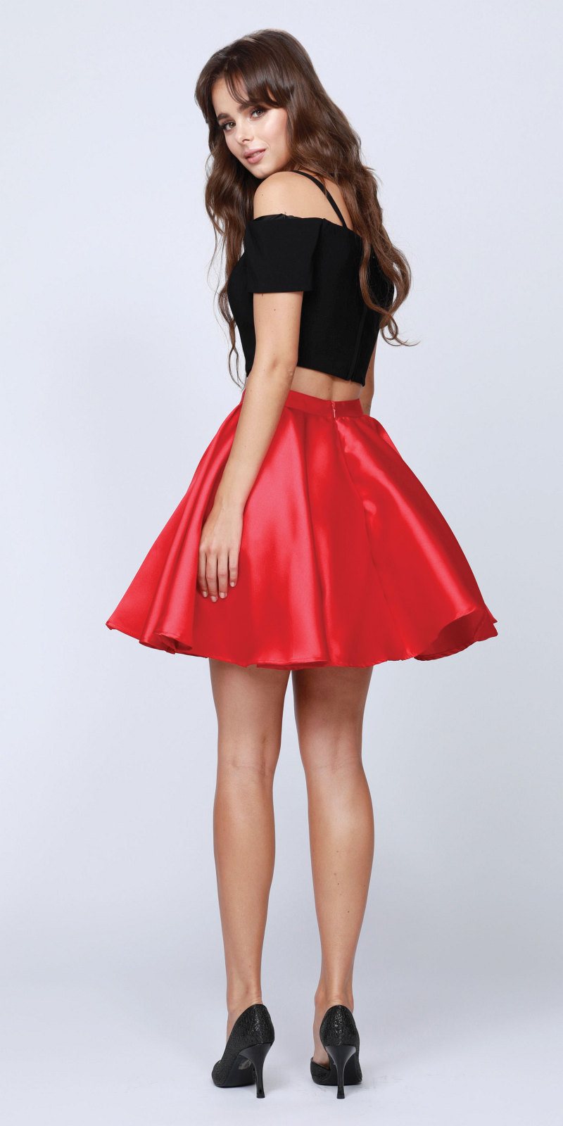Juliet 809 Short Cold-Shoulder Two-Piece Dress by DiscountDressShop