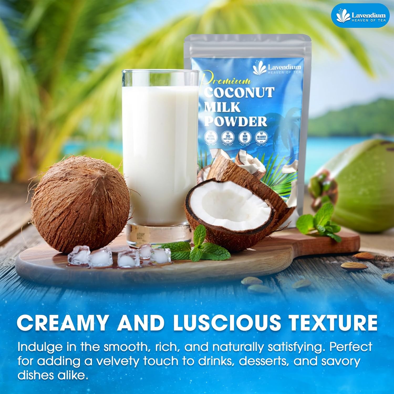 20oz Coconut Milk Powder, 100% Natural, Unsweetened, Perfect for Cake, Coffee, Tea, Creamer Alternative, No Additives, No Gluten, Vegetarian. by FreshDrinkUS - Natural and Premium Herbal Tea