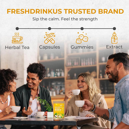 Premium Daily Rescue Lemon Ginger Tea Bags by FreshDrinkUS - Natural and Premium Herbal Tea