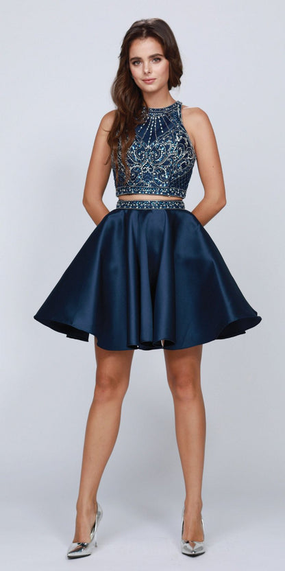 Juliet 811 Two-Piece Short Dress Cut-Out Back by DiscountDressShop