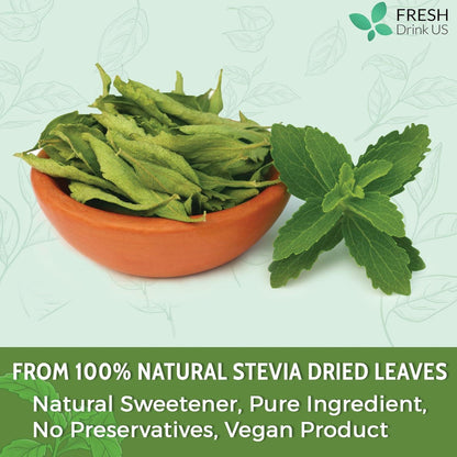 Stevia Leaf, Whole Dried Leaves, Tea Bags, Powder, 100% Natural and Pure from Stevia Leaves. Sugar Substitute for Tea, Coffee. Loose Leaf Stevia Herbal Tea. Zero Calorie Sweetener. No Sugar, No Caffeine, No Gluten, Vegan. by FreshDrinkUS - Natural and Premium Herbal Tea