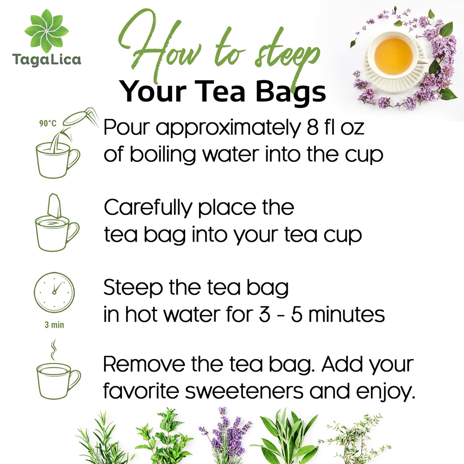 Lemongrass Tea Bags, 100% Natural &amp; Pure Lemongrass leaves, Eco-Conscious Tea Bags, Lemongrass Herbal Tea. Lemongrass Leaf Tea. No Sugar, No Caffeine, No Gluten, Vegan. by FreshDrinkUS - Natural and Premium Herbal Tea