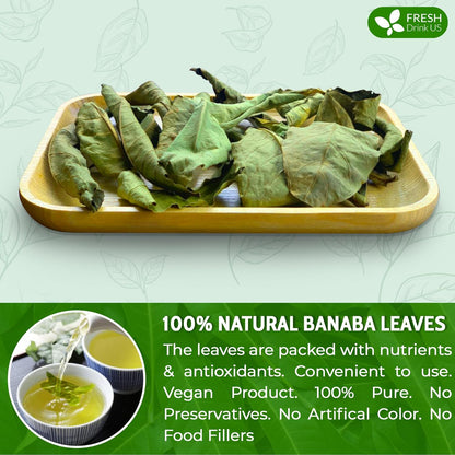 Premium Banaba Dried Leaves by FreshDrinkUS - Natural and Premium Herbal Tea