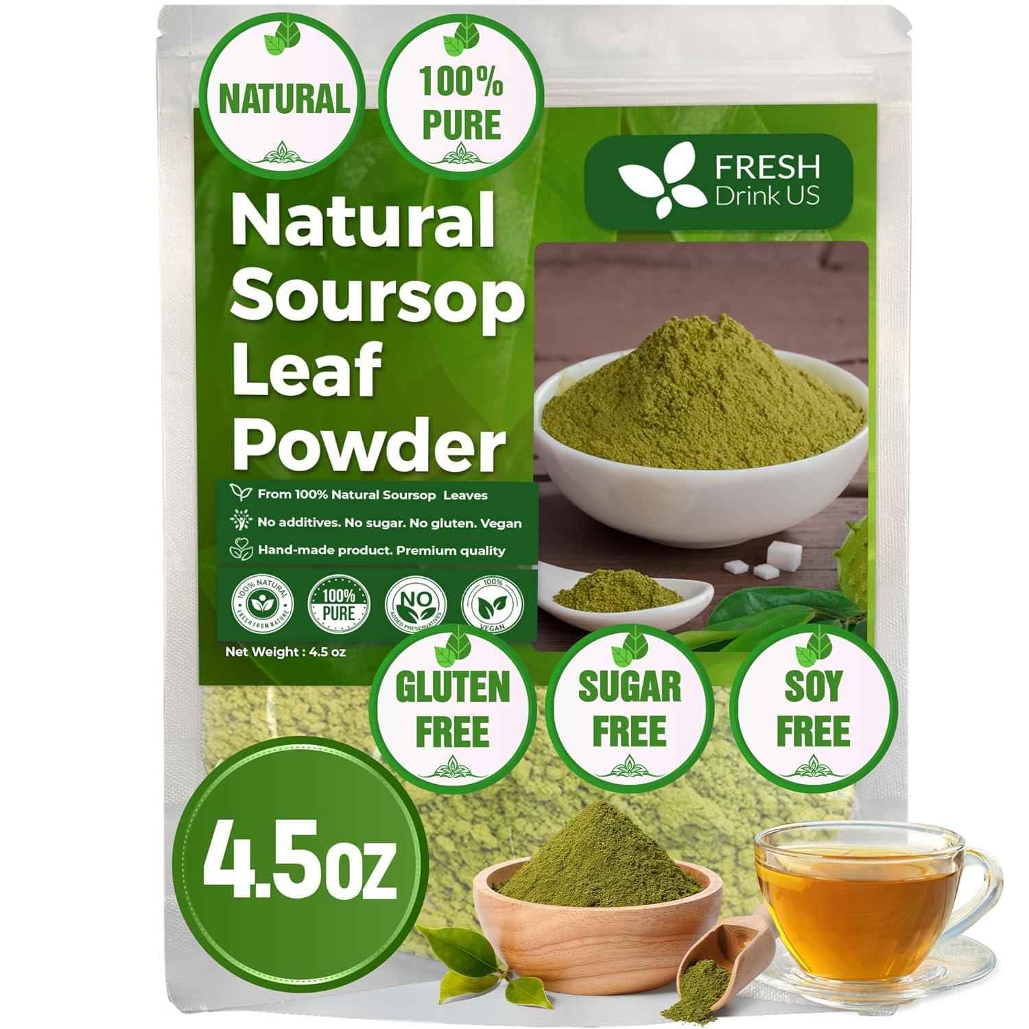 Premium Soursop Leaves Tea bags, Dried Soursop Leaves, Soursop Leaf Powder, Guanabana Leaves Tea, Hoja Guanabana Tea by FreshDrinkUS - Natural and Premium Herbal Tea