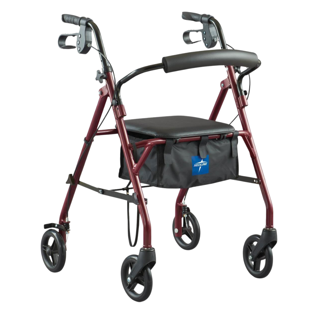 Medline Rollator Walker Burgundy by Farmacias Savia
