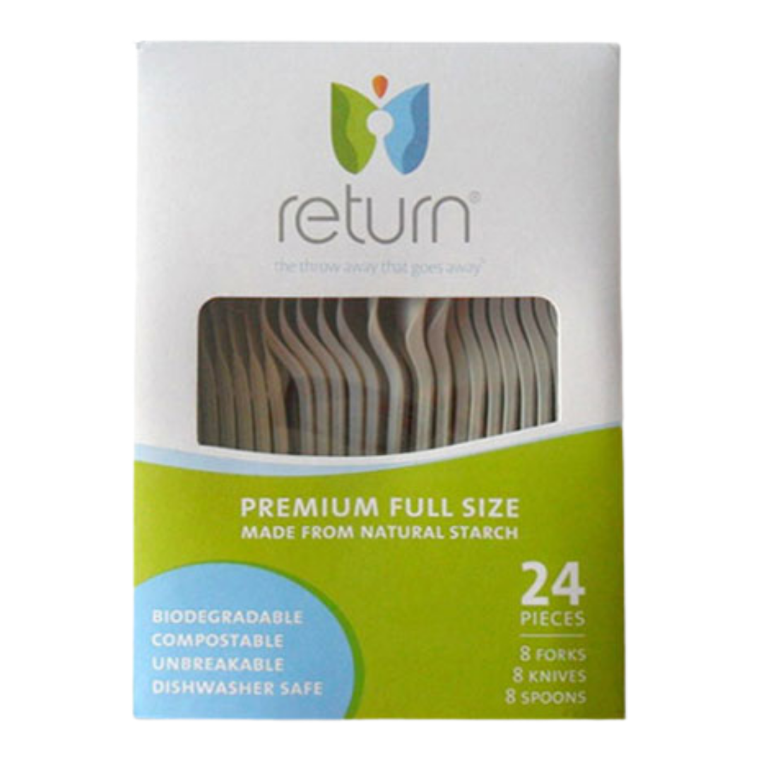 Biodegradable Cutlery Set (24ct) by Farmacias Savia