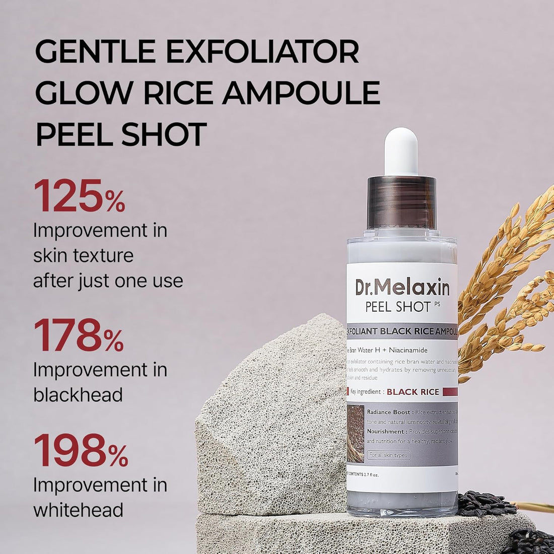 Dr. Melaxin Peel Shot Exfoliant Black Rice Ampoule by AsiaBeautyMall