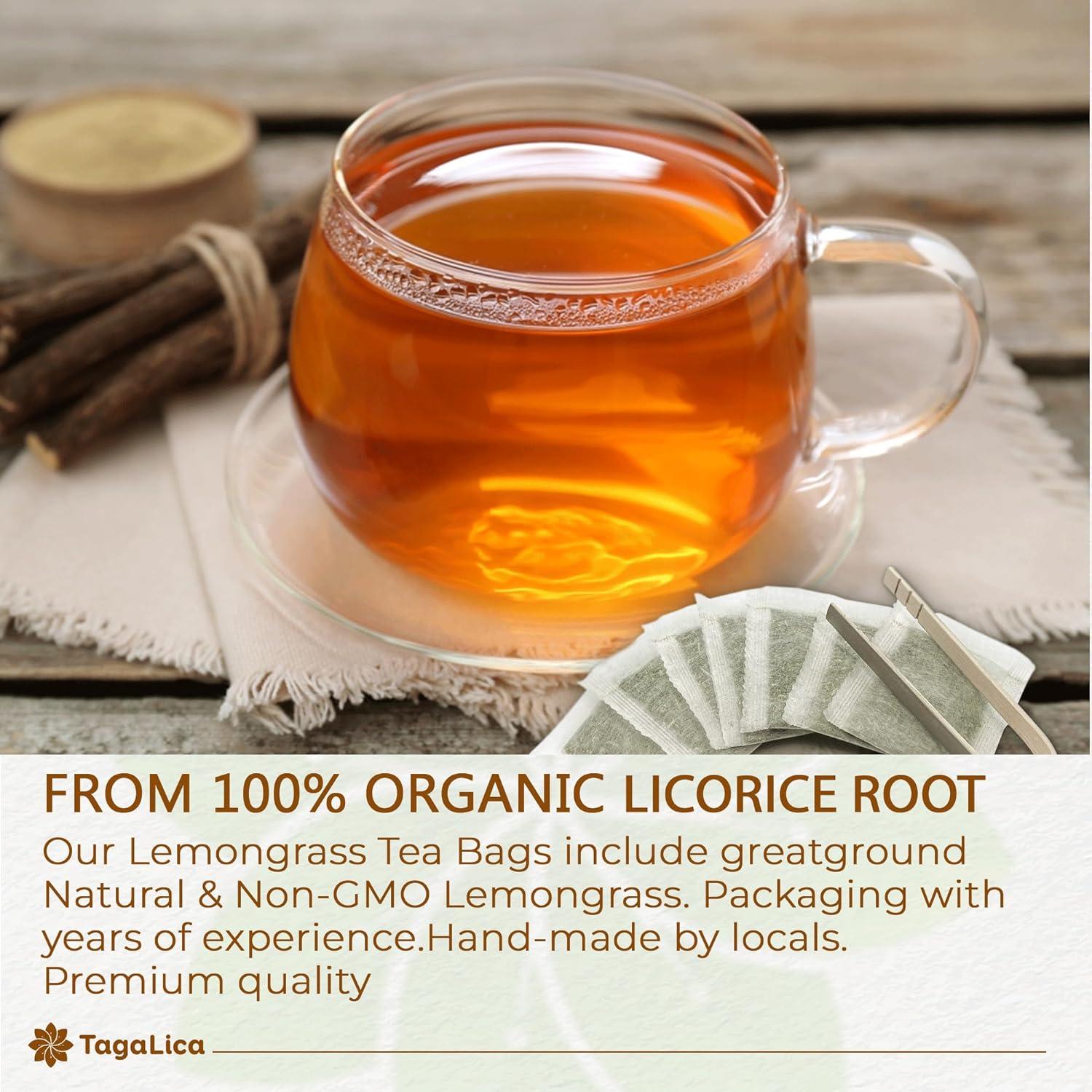 Premium Licorice Root Tea Bags, 100% Natural, Pure Licorice Root, Eco-Conscious Tea Bags, Licorice Root Herbal Tea, Licorice Root Tea. No Sugar, No Caffeine, No Gluten, Vegan by FreshDrinkUS - Natural and Premium Herbal Tea