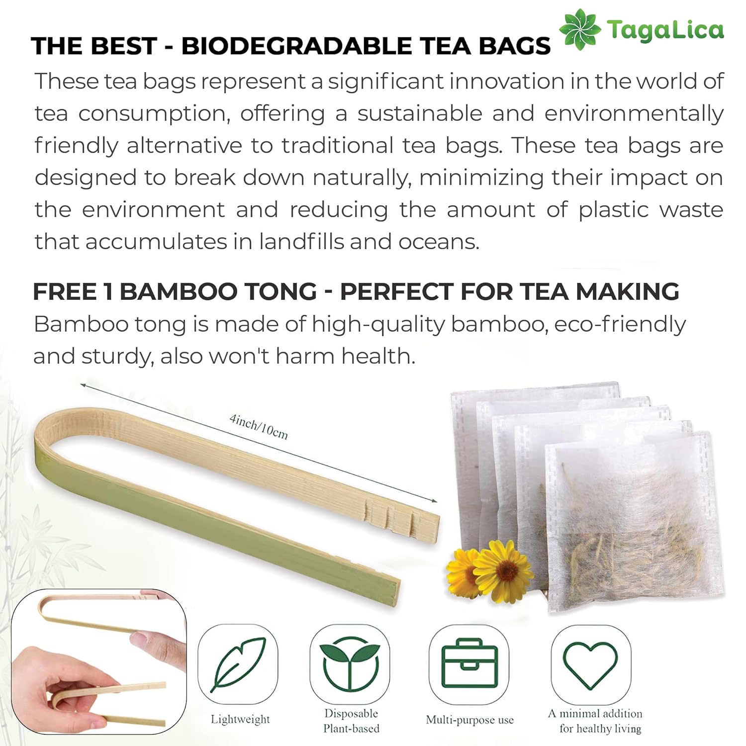 Lemongrass Tea Bags, 100% Natural &amp; Pure Lemongrass leaves, Eco-Conscious Tea Bags, Lemongrass Herbal Tea. Lemongrass Leaf Tea. No Sugar, No Caffeine, No Gluten, Vegan. by FreshDrinkUS - Natural and Premium Herbal Tea