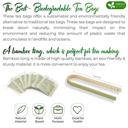 Premium Green Tea Bags, 100% Natural &amp; Pure from Green Tea. Green Herbal Tea. No Sugar, No Gluten, Vegan by FreshDrinkUS - Natural and Premium Herbal Tea