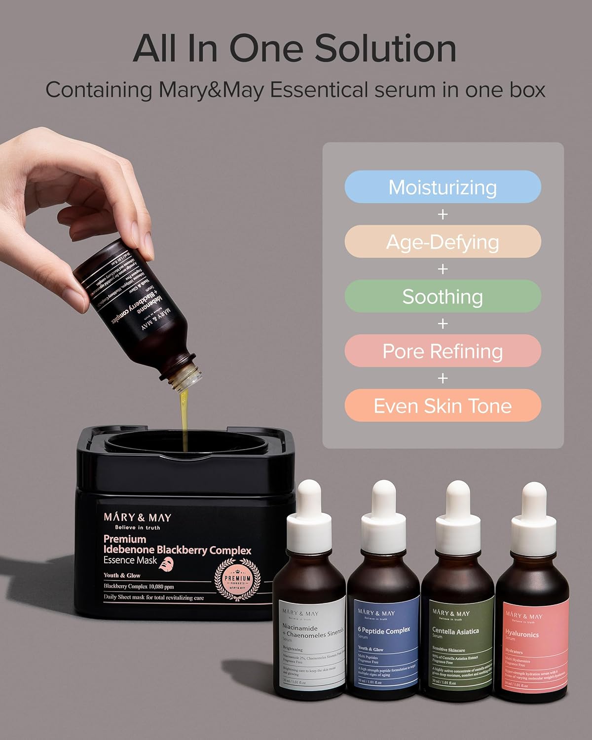 Mary &amp; May Premium Idebenone Blackberry Complex Essence Mask by AsiaBeautyMall