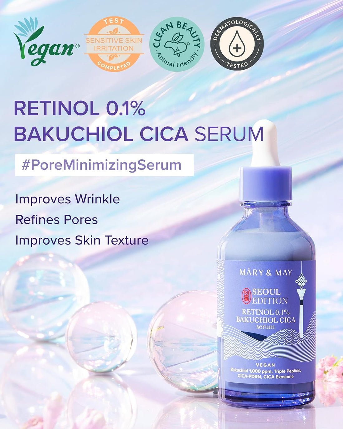 Mary &amp; May Vegan Retinol 0.1% Bakuchiol Cica Serum by AsiaBeautyMall