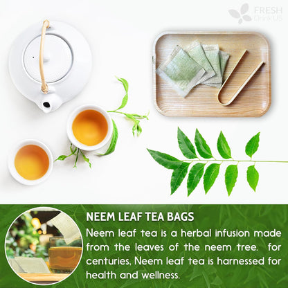 Neem Leaf Tea Bags, 100% Natural and Pure from Neem Leaves. Loose Leaf Neem Herbal Tea. Neem Leaf Tea. No Sugar, No Caffeine, No Gluten, Vegan. by FreshDrinkUS - Natural and Premium Herbal Tea