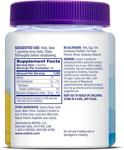 Natrol Kids Calm/Mood Magnesium Gummies – Razzilicious – 30 Count