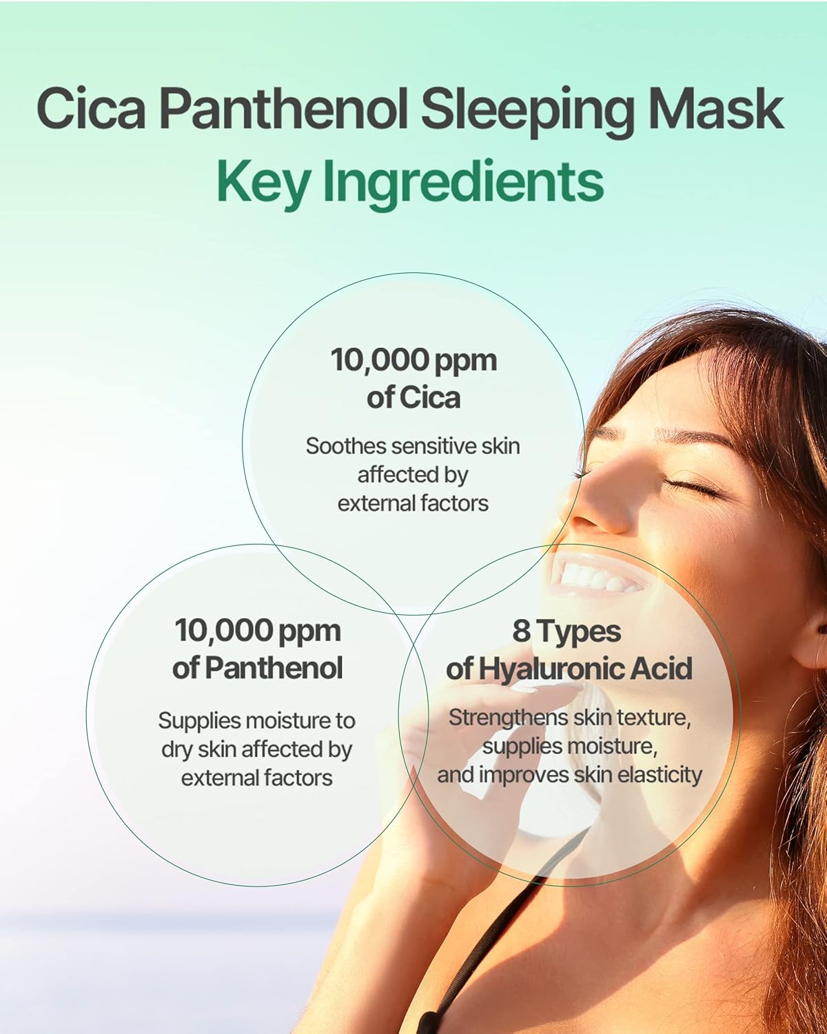 CICA Panthenol Moisturizing Cream | Overnight Face Cream | Soothing, Moisturizing, and Hydrating Facial Mask with Hyaluronic Acid | Korean Skin Care Overnight Moisturizer | 2.70 Fl Oz by Korean Skin Care
