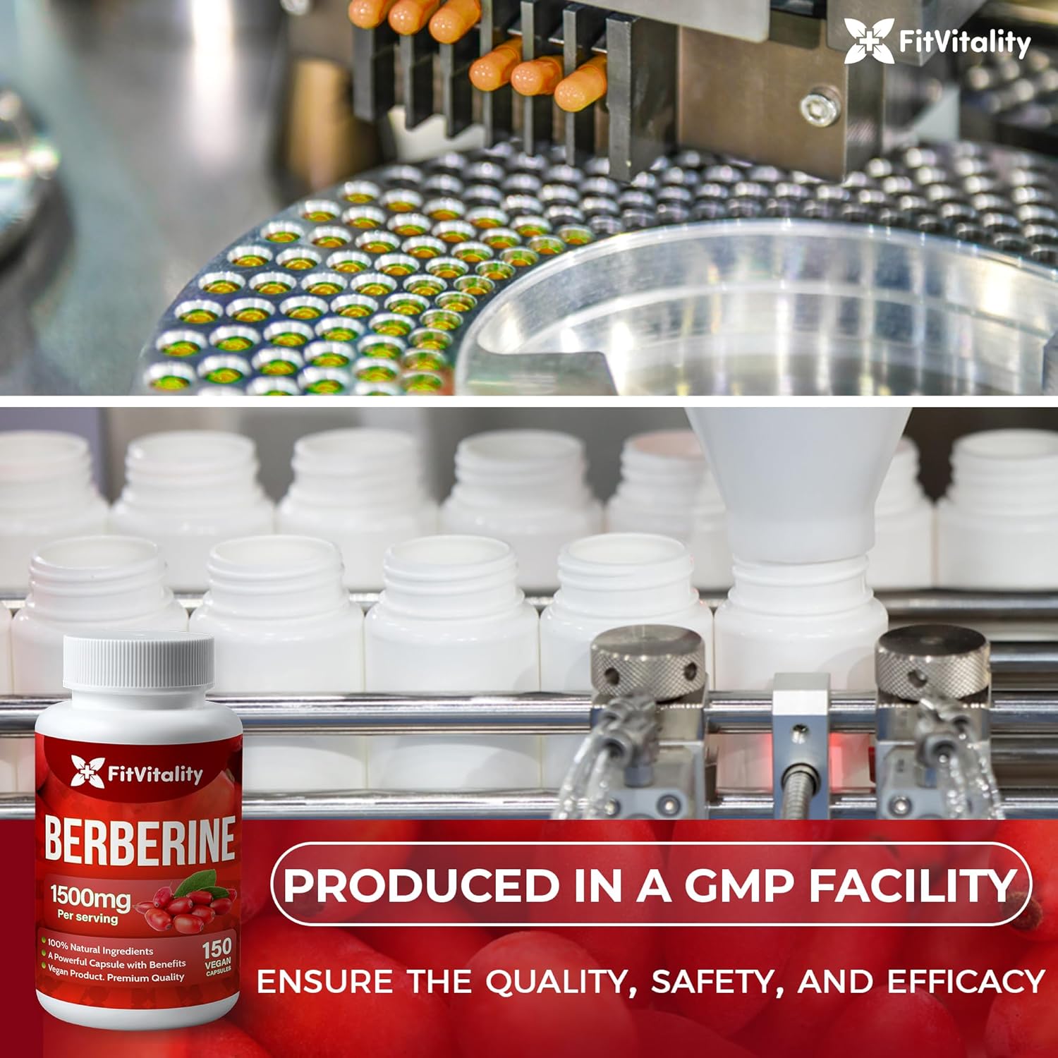 Premium Berberine Supplement, Non-GMO, Gluten-Free by FreshDrinkUS - Natural and Premium Herbal Tea