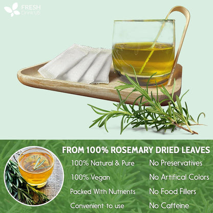 Premium Rosemary Leaves, Tea Bags, Powder, 100% Natural &amp; Pure from Dried Rosemary Leaves, No Additives, No Caffeine, Vegan. Dried Rosemary Herb, Perfect for Seasoning, Spice Blends for Grilling &amp; Cooking by FreshDrinkUS - Natural and Premium Herbal Tea
