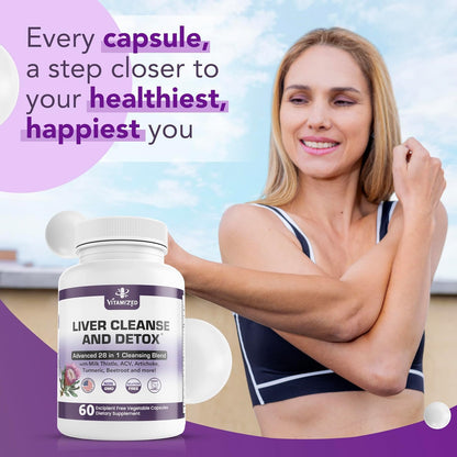 Liver Cleanse and Detox Formula - Milk Thistle, Artichoke Extract, Dandelion, and Apple Cider Vinegar - Liver Health Supplement by The VITAMIZED Shop