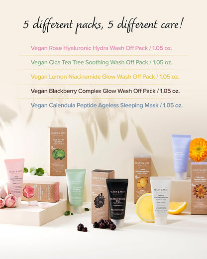 Mary &amp; May Vegan Wash Off Mask Mini Gift Set by AsiaBeautyMall