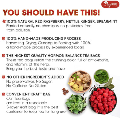 Hormone Balance Natural Menstrual Cycle Support Tea by FreshDrinkUS - Natural and Premium Herbal Tea