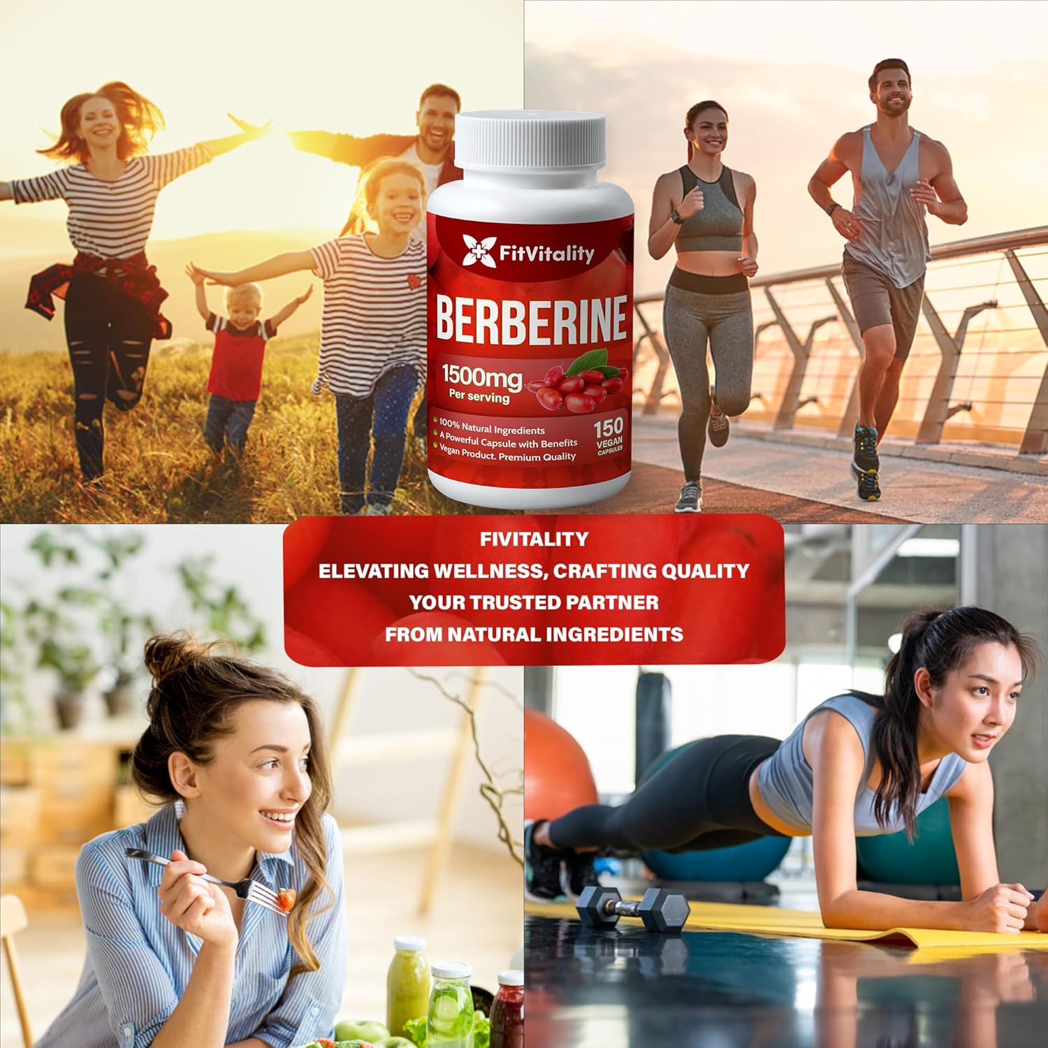 Premium Berberine Supplement, Non-GMO, Gluten-Free by FreshDrinkUS - Natural and Premium Herbal Tea