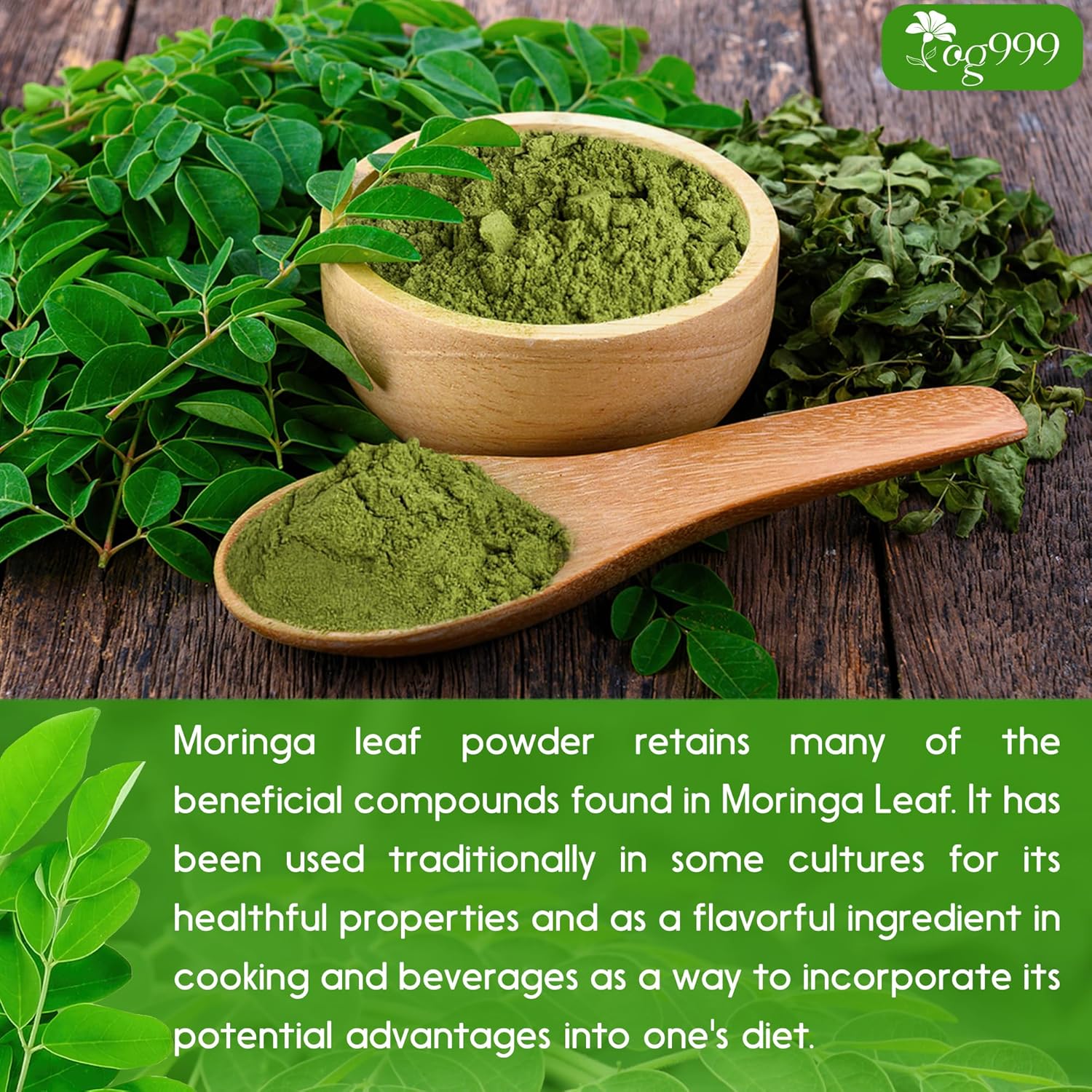 Premium Moringa Leaf Powder, 100% Natural and Pure from Moringa Leaves, No Additives, No Gluten, No Sugar, Vegan by FreshDrinkUS - Natural and Premium Herbal Tea