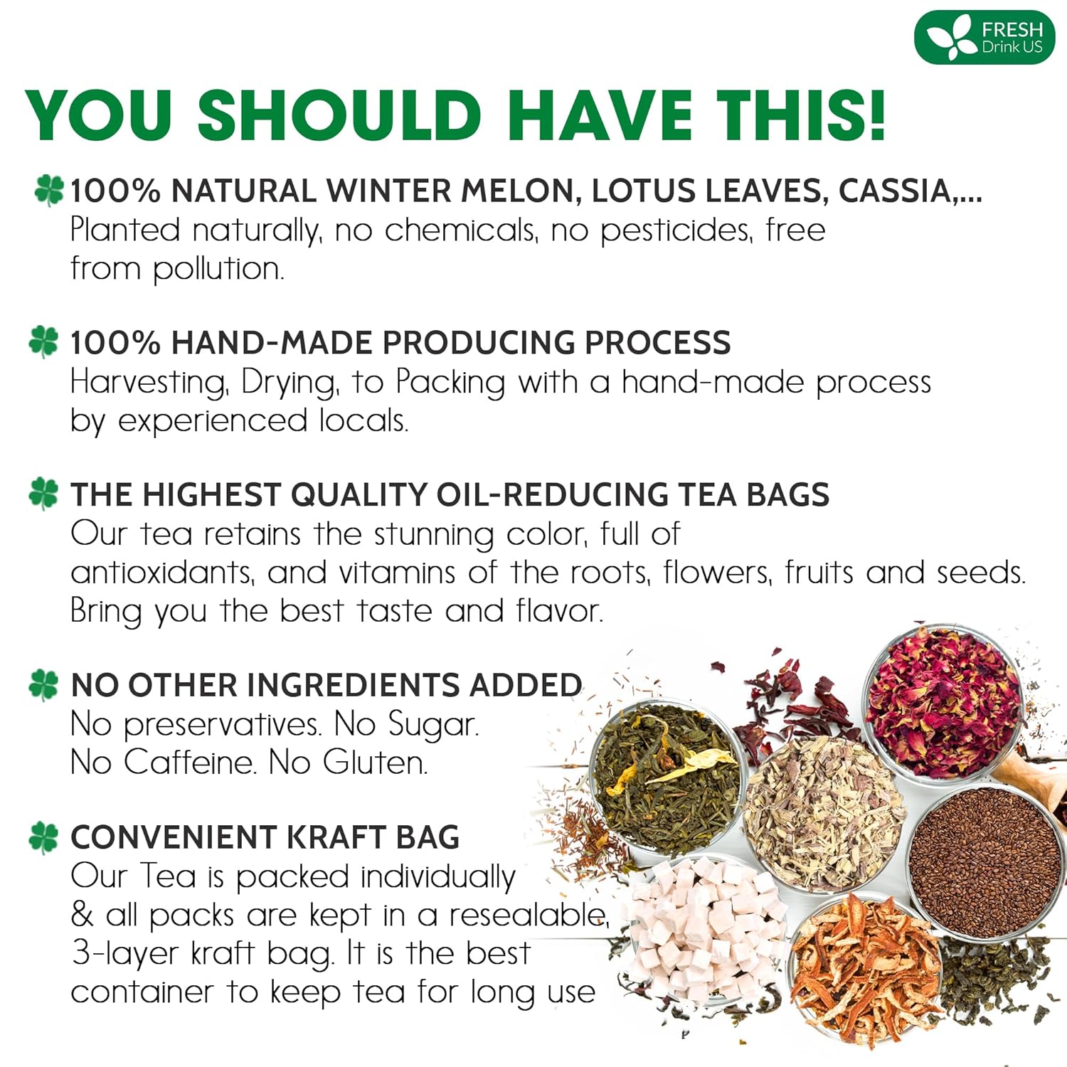Oil Reducing Tea, Oil Cleansing for Liver, 10 Herbal Ingredients, Traditional Recipe Tea for Liver, 100% Natural, Easy Brewing, Steep Repeatedly (Tea Bags/ Tea Packs) by FreshDrinkUS - Natural and Premium Herbal Tea