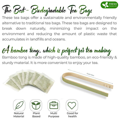 Premium Papaya Leaf Tea Bags, Made with Natural Material Tea Bags. No Sugar, No Caffeine, No Gluten, Vegan. by FreshDrinkUS - Natural and Premium Herbal Tea