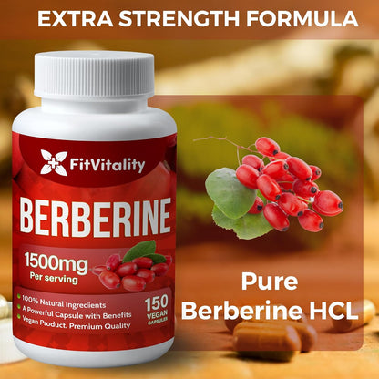 Premium Berberine Supplement, Non-GMO, Gluten-Free by FreshDrinkUS - Natural and Premium Herbal Tea