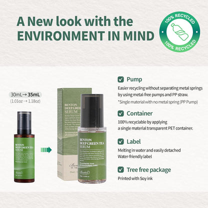 Deep Green Tea Serum 30Ml (1.01 Fl.Oz.)_New - Nourishing &amp; Hydrating Facial Serum for Oily and Sensitive Skin, Skin Soothing by Korean Skin Care