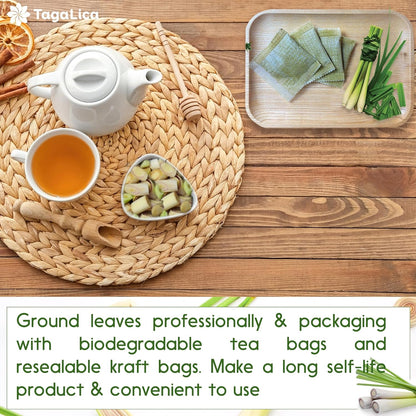 Lemongrass Tea Bags, 100% Natural &amp; Pure Lemongrass leaves, Eco-Conscious Tea Bags, Lemongrass Herbal Tea. Lemongrass Leaf Tea. No Sugar, No Caffeine, No Gluten, Vegan. by FreshDrinkUS - Natural and Premium Herbal Tea