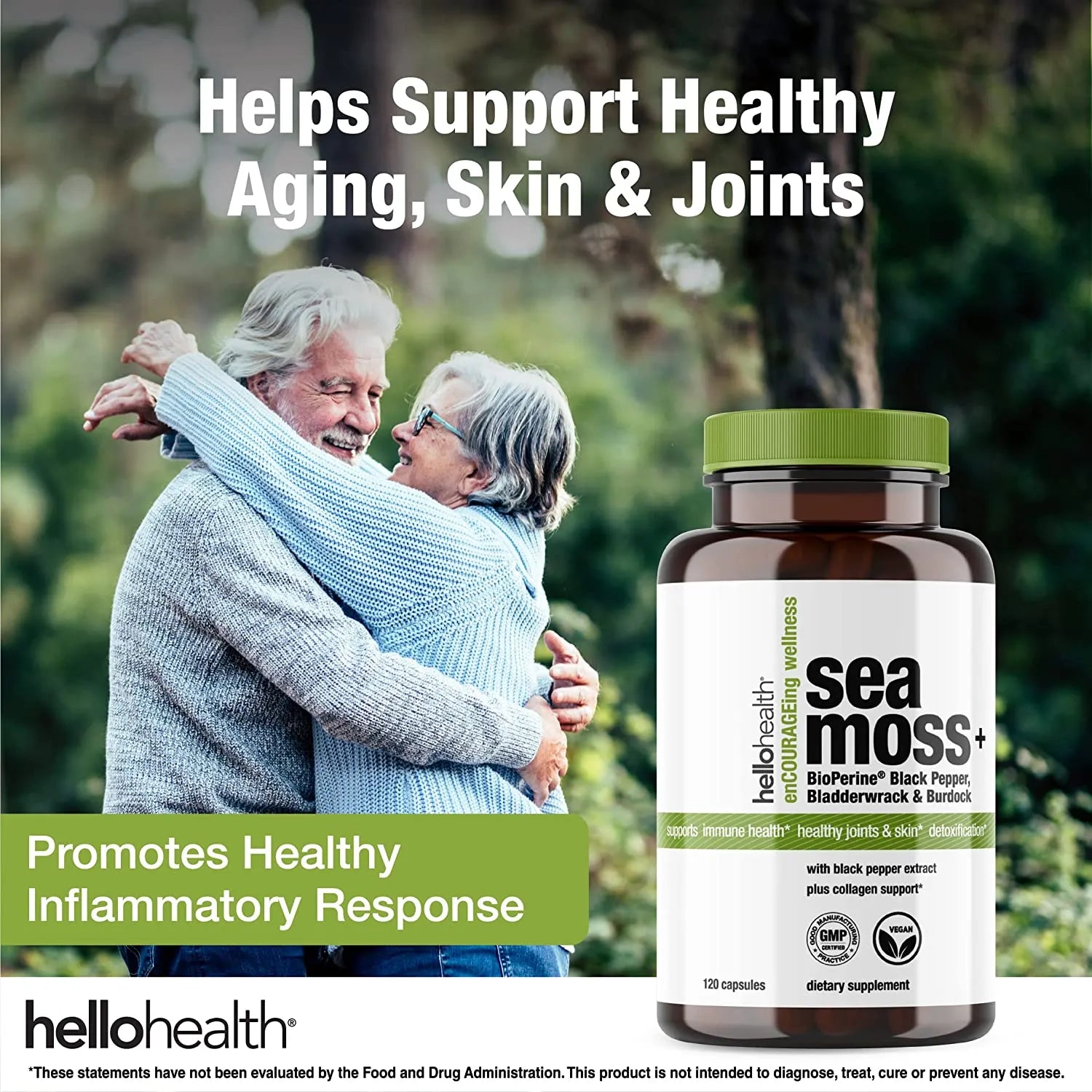 Organic Irish Sea Moss, Organic Bladderwrack, Organic Burdock &amp; Bioperine capsules by hellohealth