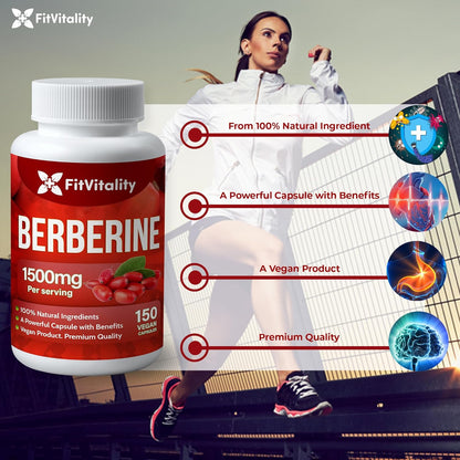 Premium Berberine Supplement, Non-GMO, Gluten-Free by FreshDrinkUS - Natural and Premium Herbal Tea