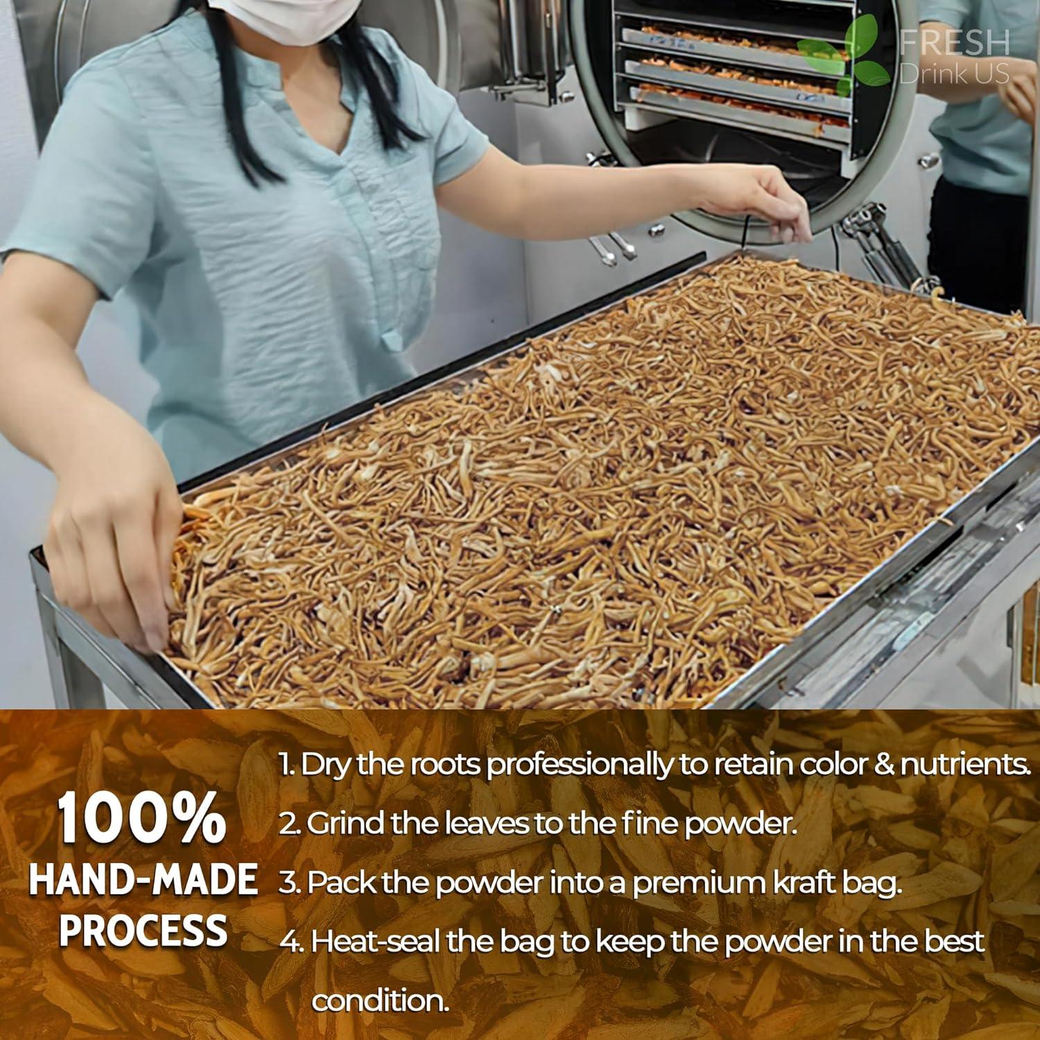 Burdock Root Powder, Burdock Root Extract, 100% Natural &amp; Pure from Burdock Root, Burdock Root Herbal Tea, No Additives, No Caffeine, Vegan by FreshDrinkUS - Natural and Premium Herbal Tea