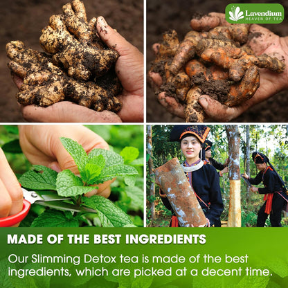 SIimming Detox Tea Caffeine Free - Herbal Tea with Chamomile, Hibiscus Tea &amp; Ginger Root by FreshDrinkUS - Natural and Premium Herbal Tea