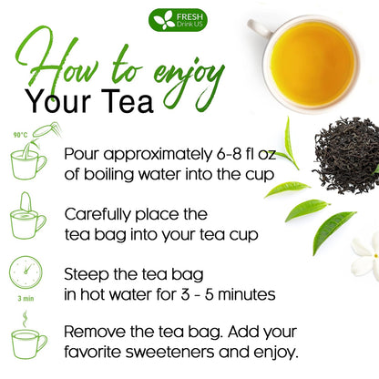 Premium Green Tea Bags, 100% Natural &amp; Pure from Green Tea. Green Herbal Tea. No Sugar, No Gluten, Vegan by FreshDrinkUS - Natural and Premium Herbal Tea