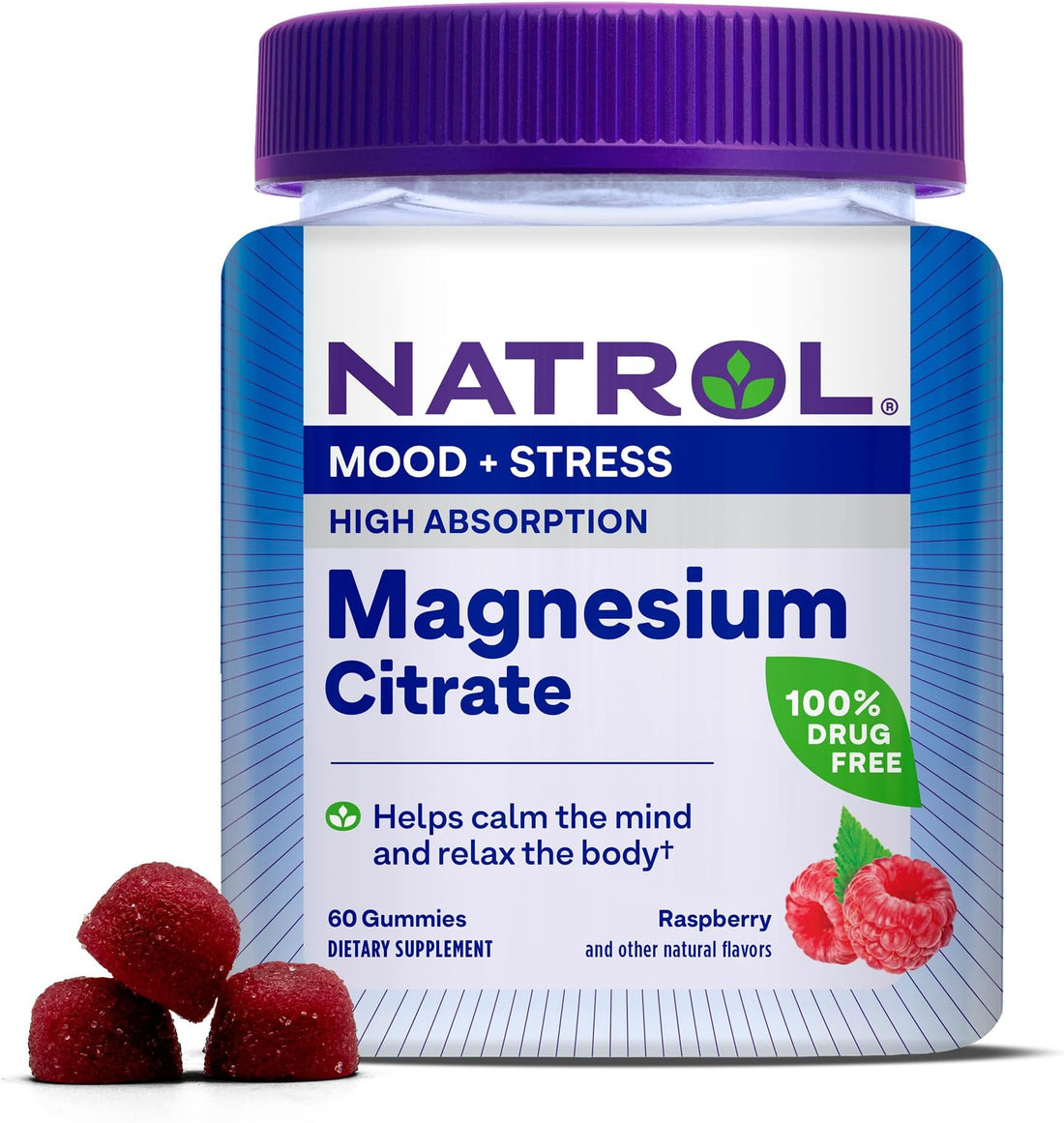 Natrol Magnesium Citrate Gummies – Raspberry – 60 Count