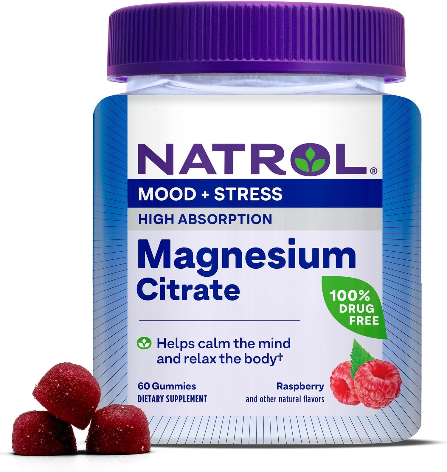 Natrol Magnesium Citrate Gummies – Raspberry – 60 Count