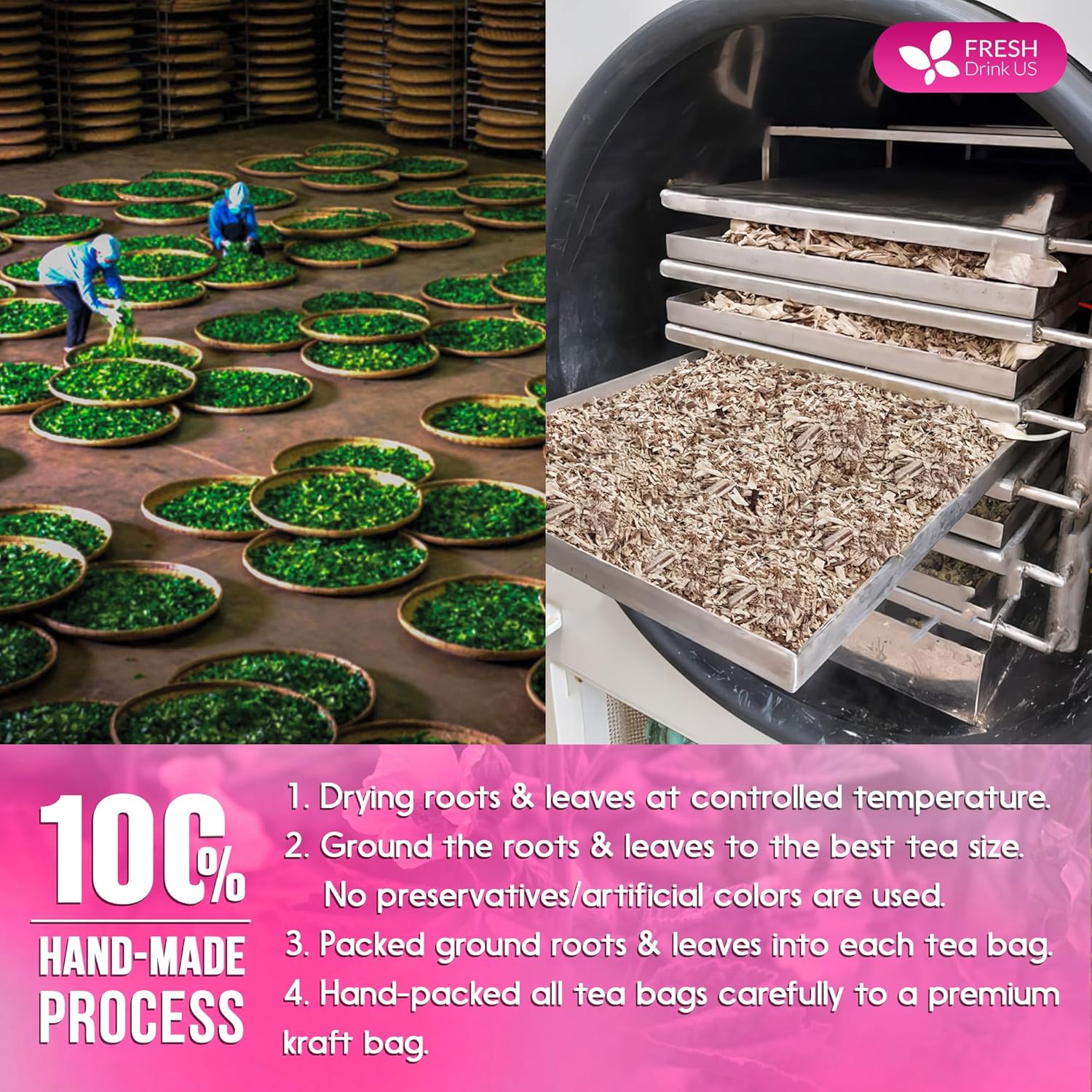 Premium Marshmallow Root and Leaf Tea Bags, 100% Natural &amp; Pure. by FreshDrinkUS - Natural and Premium Herbal Tea