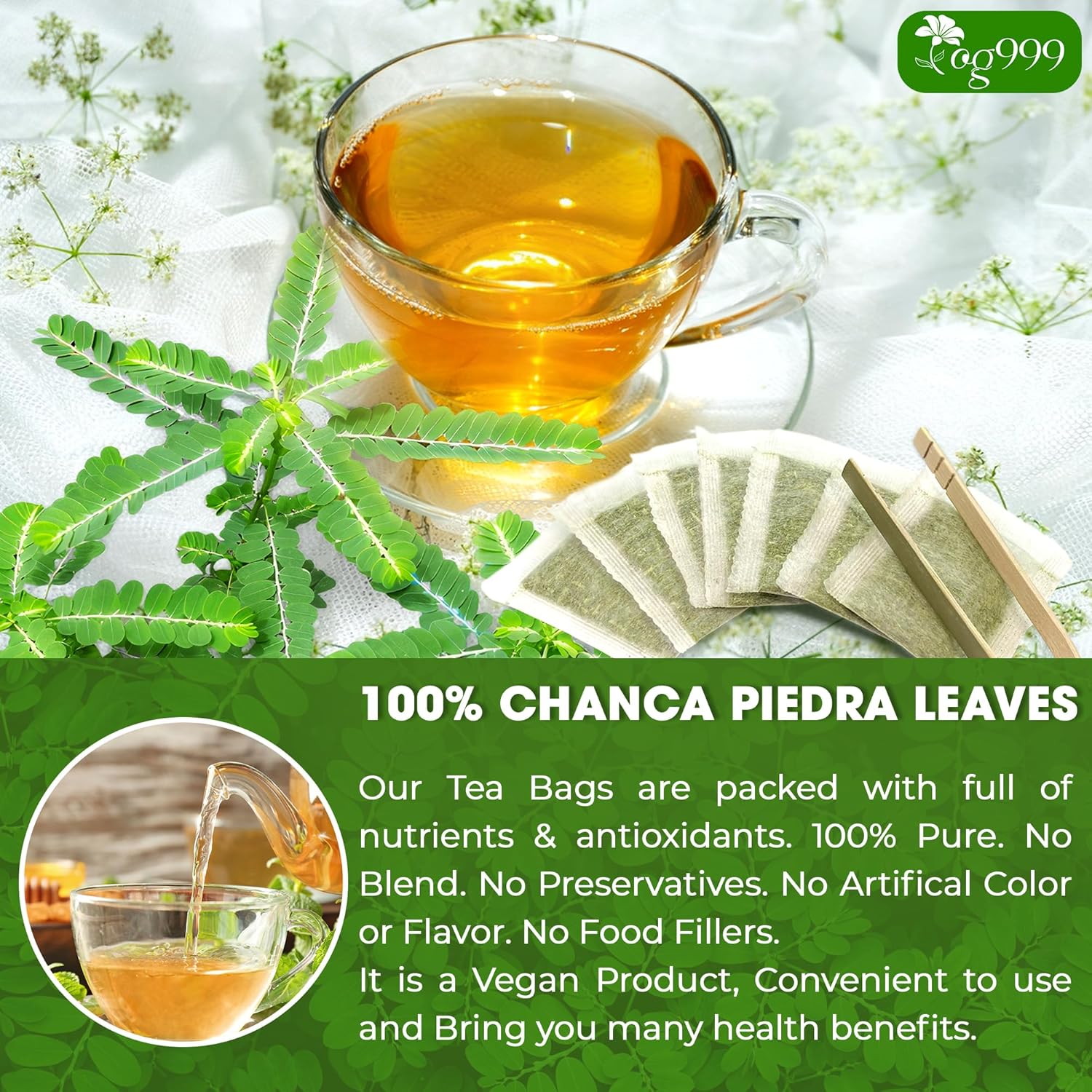 Dried Chanca Piedra Leaves, Chanca Piedra Tea “Stone Breaker” Tea Bags by FreshDrinkUS - Natural and Premium Herbal Tea