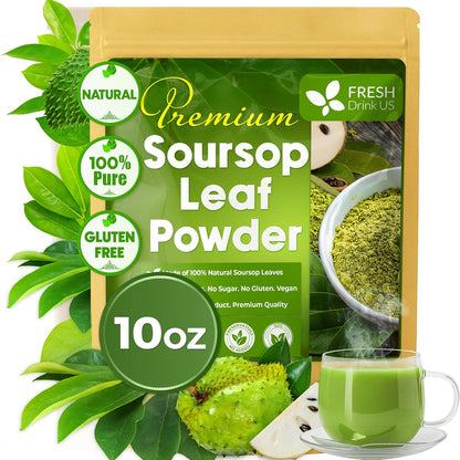 40 Premium Soursop Graviola Leaf Tea Bags, 100% Natural and Pure from Soursop Leaves, Handmade, Made With Natural Materials-Corn Fiber Tea Bag, Sugar/Caffeine/Gluten Free, Hoja Guanabana Tea by FreshDrinkUS - Natural and Premium Herbal Tea