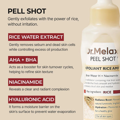Dr. Melaxin Peel Shot Exfoliant Rice Ampoule by AsiaBeautyMall