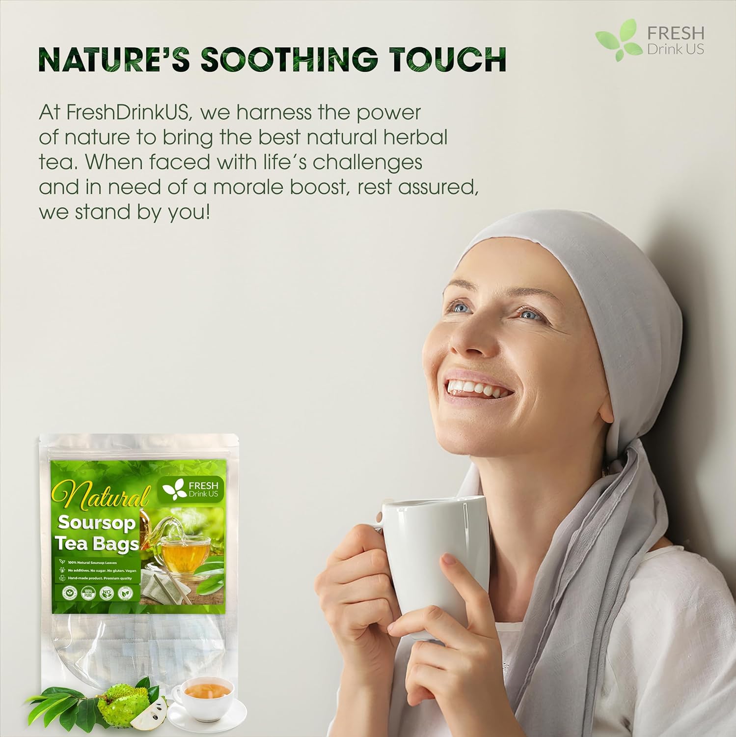 Premium Soursop Leaves Tea bags, Dried Soursop Leaves, Soursop Leaf Powder, Guanabana Leaves Tea, Hoja Guanabana Tea by FreshDrinkUS - Natural and Premium Herbal Tea