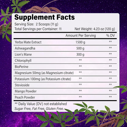 Yerba Mate Instant Tea Powder | Superfood Energy &amp; Focus Blend by FreshDrinkUS - Natural and Premium Herbal Tea