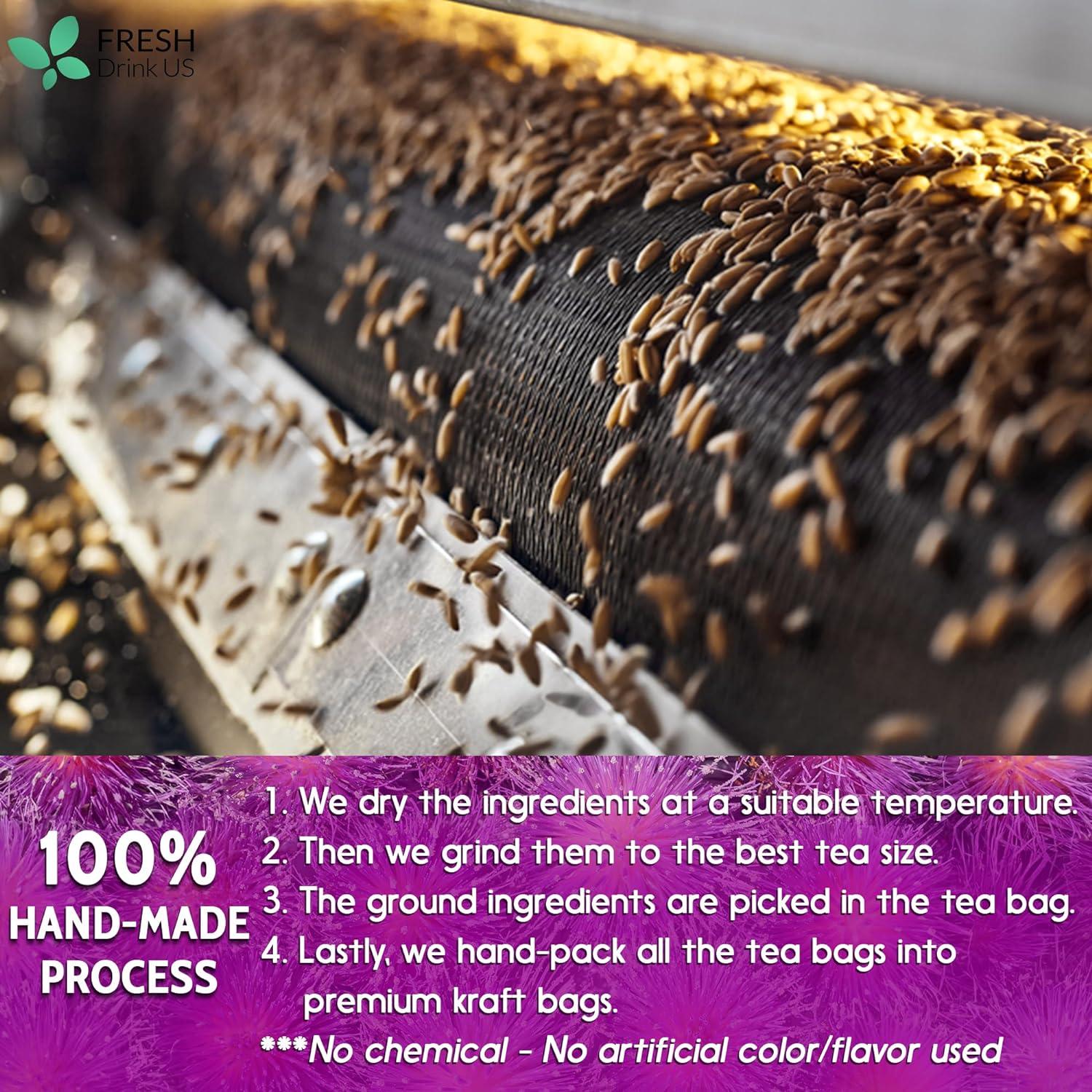 Premium Milk Thistle Tea Bags, 100% Natural &amp; Pure from Milk Thistle Seeds. Milk Thistle Seed Herbal Tea. Milk Thistle Seed Tea. Made with Natural Material Tea Bags. No Sugar, No Caffeine, No Gluten, Vegan. by FreshDrinkUS - Natural and Premium Herbal Tea