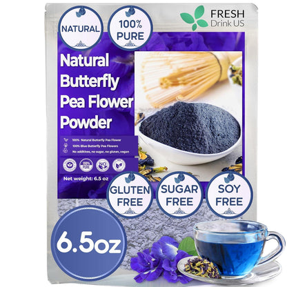 Premium Butterfly Pea Flowers, Tea Bags, 100% Natural and Pure from Butterfly Pea Flowers, Hand-made, Made With Natural Materials-Corn Fiber Tea Bag, Sugar/Caffeine/Gluten Free by FreshDrinkUS - Natural and Premium Herbal Tea
